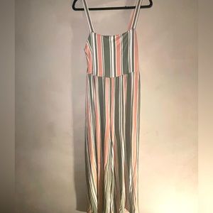 Olive Green & Pink Jumpsuit. Size: L